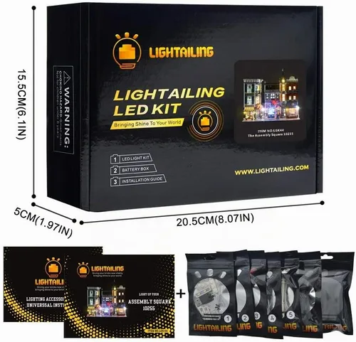 Vista 6 de LIGHTAILING Juego de luces para el modelo de bloques de construcción (Creator Expert The Assembly Square) – Kit de luz LED compatible con Lego 10255