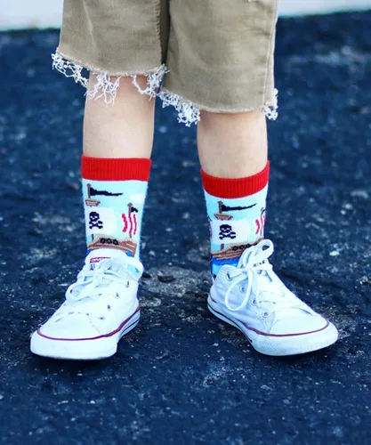 Vista 5 de Jefferies Socks Boys' Space Pirate Dinosaur Fun Colorful Pattern Crew Socks 6 Pack