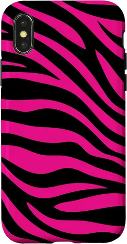 Vista 5 de Zebra Animal Print Pattern Black and Pink Cute Phone Case for iPhone 17
