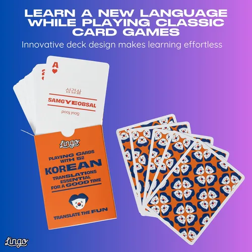 Vista 14 de Lingo Cartas coreanas Tarjetas de aprendizaje de idiomas y cultura para adultos 52 frases con pronunciación Regalo divertido para familias