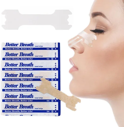 Vista 4 de Breathe Right - Tiras nasales para reducir los ronquidos y mejorar la respiración, elimina los ronquidos y mejora el sueño, 55 mm x 16 mm
