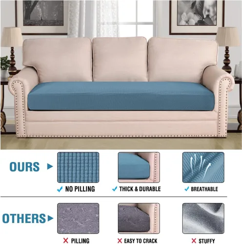 Vista 437 de H.VERSAILTEX Fundas de Cojín de Asiento Individuales Super Elásticas Fundas de Sofá Fundas de Cojín de Sofá Fundas Deslizables Juegos Tela de Sarga