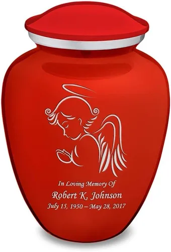 Vista 14 de Geturns - Pequeñas urnas de cremación de ángel personalizadas para cenizas humanas, urna funeraria negra para mujeres y hombres con capacidad