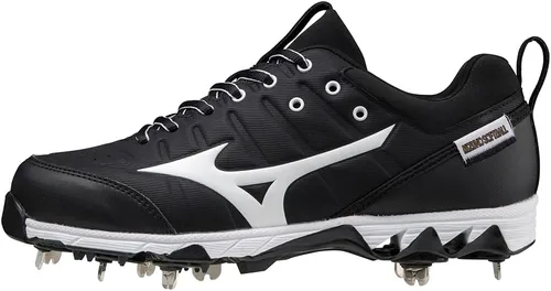 Vista 20 de Mizuno Tenis de béisbol Ambition 2 de 9 picos para hombre Blanco y negro (9000)