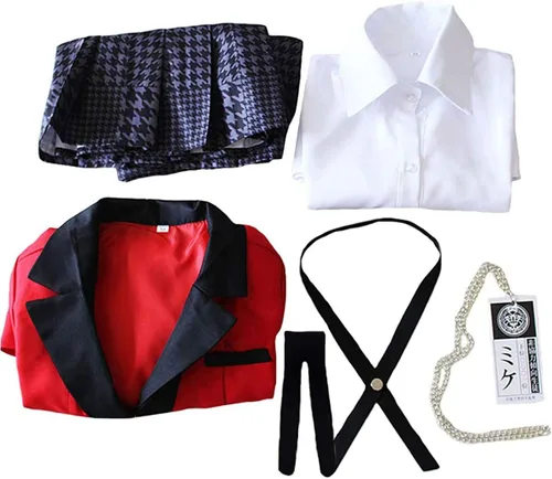 Vista 6 de Rickem Disfraz de anime de Halloween Yumeko, disfraz de Runa Cosplay uniforme escolar, conjunto completo para mujer