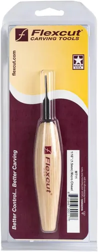 Vista 2 de Flexcut Cinceles para tallar madera Micro cincel, 1/16 pulgadas (0.059 in) Cuchilla de corte de acero de alto carbono 1095 Razor Sharp