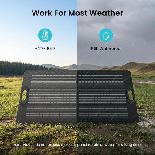 Vista 7 de OUPES 100W Portable Solar Panel, Solar Charger for Portable Power Stations