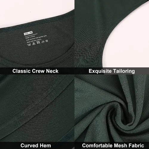 Vista 6 de Camiseta sin mangas para hombre, de secado rápido, para gimnasio, ligera, transpirable, para entrenamiento, fisicoculturismo, fitness