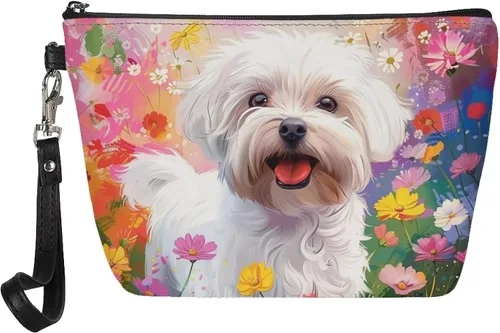 Vista 14 de Upetstory Bolsa de maquillaje de animales, bolso pequeño de cuero para cosméticos de viaje para niñas y mujeres, bolso de mano para lápiz labial
