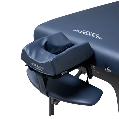 Vista 5 de Master Massage Montclair Pro - Mesa de masaje portátil de espuma viscoelástica extra ancha de 31 pulgadas en azul real con sistema de iluminación