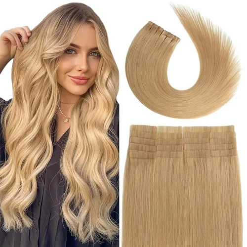Vista 18 de Extensiones de cabello humano real color negro azabache, extensiones de cabello humano 100% Remy, sedosas y lacias, para mujeres, 20 unidades por