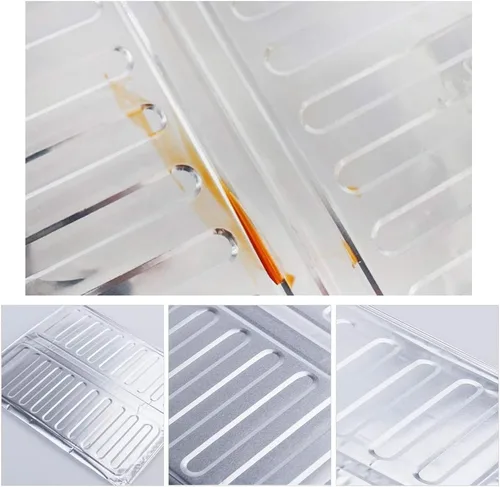 Vista 8 de Hztyyier Protector de salpicaduras de papel de aluminio a prueba de aceite de 3 caras, aislamiento térmico plegable, fácil de para estufa de cocina