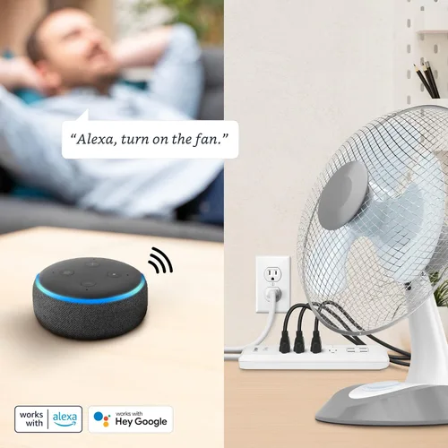 Vista 4 de Feit Electric Tira de alimentación inteligente, 4 tomas + 4 puertos USB, control de voz con Alexa y Google Assistant, control de aplicación