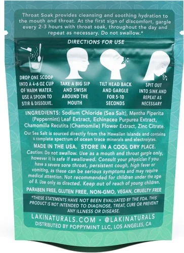 Vista 3 de Laki Naturals Bolsa para remojar la garganta de equinácea y menta con cucharada