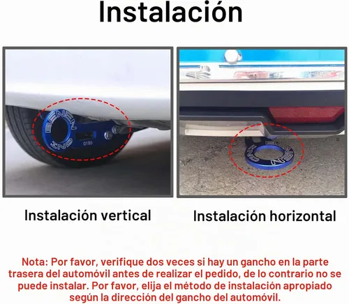 Vista 3 de Heart Horse Gancho de Remolque Trasero para Automóvil Universal, JDM Parachoques Anillo de Remolque Automático de Liberación Rápida Aleación de Negro