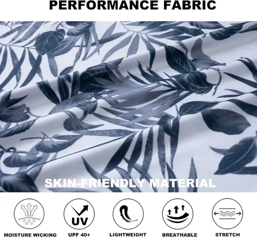 Vista 5 de Camisas de golf para hombre Dry Fit Performance Print manga corta que absorbe la humedad