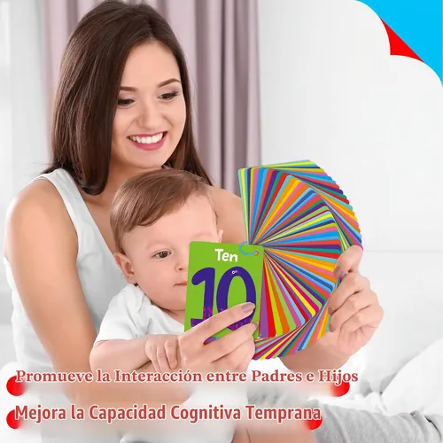 Vista 7 de 110 PCS Tarjetas de Aprendizaje Temprano, Tarjetas de Doble Cara - Alfabeto, Números, Alimentos, Animales, Formas, Colores, Objetos del Hogar con 4