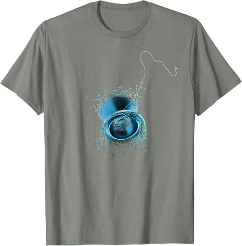 Vista 24 de Shattered Yo Yo - Camiseta de diseño azul impresionante, Negro, S