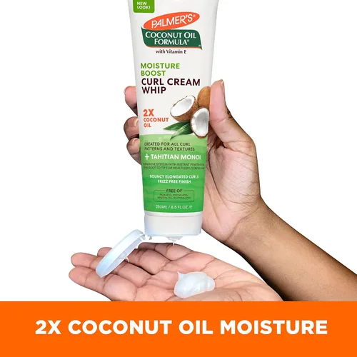Vista 5 de Palmer's Crema de látigo para rizos con fórmula de aceite de coco, 8.5 onzas.