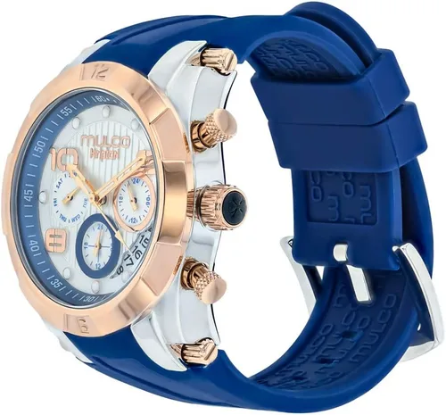 Vista 2 de MULCO Ilusion Watches for Women Analog Quartz Watch, Crystal Accents and Rose Gold Watch Accent with Pearl Finish, Water Resistant, Silicone Band