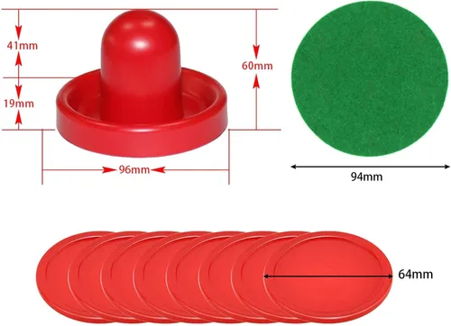 Vista 2 de Air Hockey Pushers and Air Hockey Pucks, Air Hockey Table Game Replacement Accessories, 2 Red Pushers