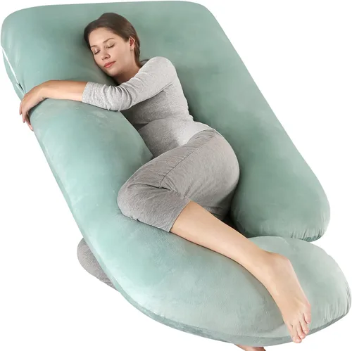 Vista 12 de Elover - Almohada de embarazo en forma de U, soporte de maternidad de cuerpo completo