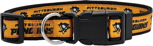 Vista 18 de Collar Pets First NHL para perros y gatos. ¡Ajustable, lindo y elegante! ¡El collar definitivo para fanáticos del hockey! Pittsburgh Penguins