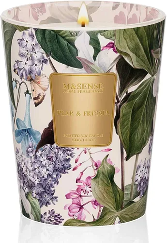 Vista 17 de M&SENSE - Vela de cera de soja natural aromática de 35 onzas, extragrande, 3 mechas, 150 horas, larga duración, combustión lenta, para decoración