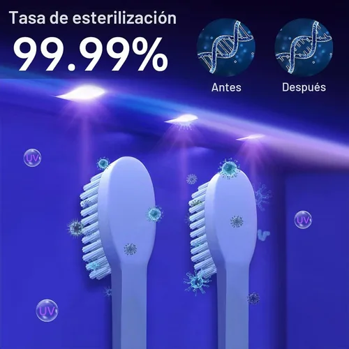 Vista 3 de TAISHAN Estuche para cepillo de dientes desinfectante UV, mini soporte portátil para cepillos de dientes con función de secado de ventilador, mata
