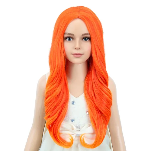 Vista 57 de PATTNIUM Peluca larga y ondulada rubia oscura para niños y niñas, peluca Rubio ceniza