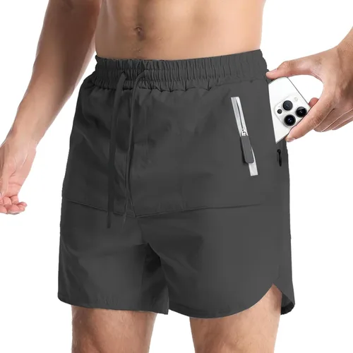 Vista 2 de Suwangi Pantalones cortos deportivos para hombre, de secado rápido, pantalones cortos de entrenamiento para hombre, ligeros, deportivos