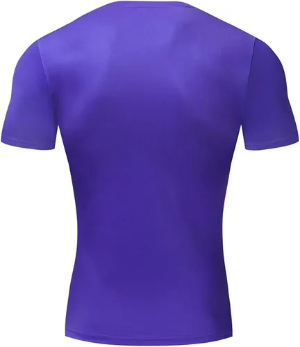 Vista 3 de Camiseta de compresión de manga corta para hombre, estilo casual y deportivo