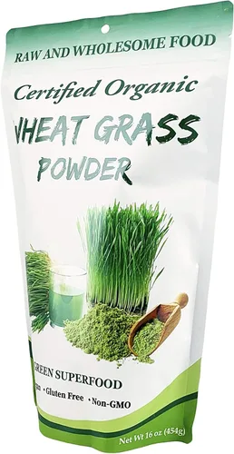 Vista 2 de Cherie Sweet Heart - Polvo de hierba de trigo orgánico, rico en vitaminas, fibras, ácidos grasos y minerales, apto para veganos