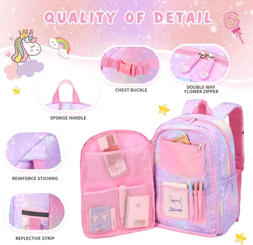 Vista 7 de BEFUNIRISE Mochila para niÃ±as, mochilas escolares de 16 a 17 pulgadas para niÃ±as, bonita bolsa de libros para adolescentes, niÃ±os, escuela