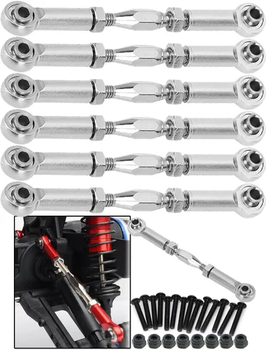 Vista 9 de Piezas de mejora, tensores Camber Links para 1/10 Slash 2WD 4X4/Rustler 2WD 4X4/Hoss 2WD 4X4/Stampede 2WD 4X4 RC camión, tensores ajustables