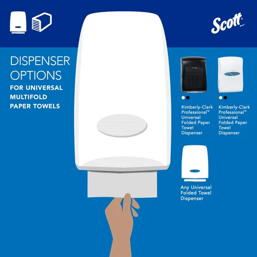 Vista 9 de Scott Professional Toallas de papel multipliegues, 2 paquetes x 250 hojas (60055) Universal, Standard Tier, Absorbency Pockets, White, Compact