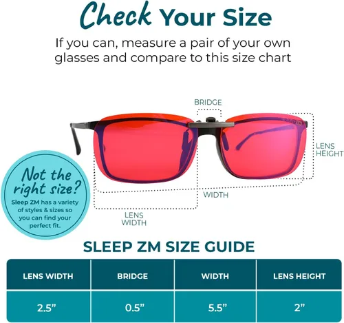Vista 3 de Sleep ZM Blue Light Blocking & Light Sensitivity Clip On Glasses - 14 Lens Types for Comfort, Relaxation, Sleep & Relief
