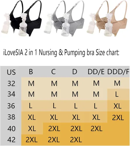Vista 7 de iloveSIA Nursing & Pumping Bra All in One Hands Free Pump Nurse Bra