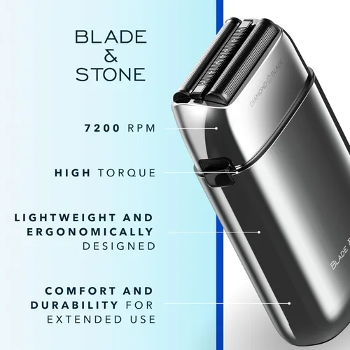Vista 6 de Blade & Stone PS501 - Afeitadora de lámina para hombre, afeitadora inalámbrica de doble hoja con cuchillas Graphene-X y motor digital de 8000 rpm