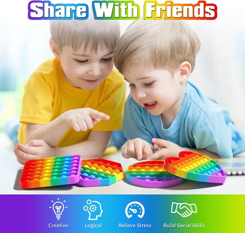 Vista 3 de Paquete de 4 juguetes para la ansiedad, paquete de juguetes sensoriales para fiestas para niños y adultos, juguetes sensoriales a granel para niños