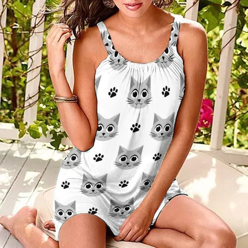 Vista 3 de Camisón de playa para mujer, camisón suave para dormir, pijama holgado y cómodo