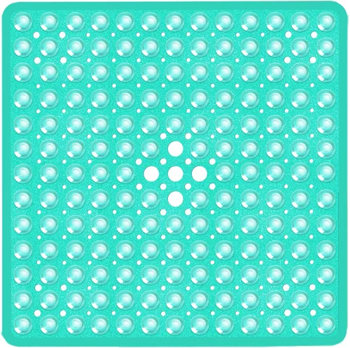 Vista 22 de Tapete de ducha negro antideslizante de 17 x 30 pulgadas, tamaño estándar, tapete de baño de burbujas suaves para ducha interior, tapete de baño