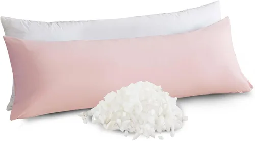 Vista 18 de WhatsBedding Almohada corporal de espuma viscoelástica con funda de algodón transpirable con cremallera, almohada de cuerpo completo para adultos