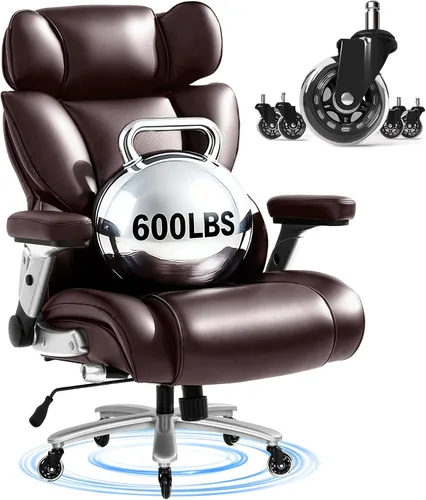 Vista 11 de FLEXISPOT Silla de oficina grande y alta de 600 libras para personas pesadas, silla de escritorio de computadora resistente con soporte lumbar