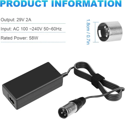Vista 5 de 29V 2A para Cargador de Batería de 24V 2A para Scooter Golden Buzzaround Lite, Silla Eléctrica Jazzy, Pride Hoveround Mobility, Scooter Eléctrico