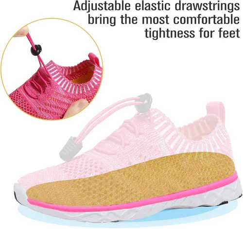 Vista 3 de EQUICK - Zapatos acuáticos para niños y niñas con estilo atlético tenis ligeros para infantes niños pequeños y grandes