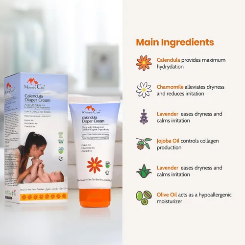 Vista 3 de Mommy Care Crema orgánica para la dermatitis del pañal para bebés, crema natural de caléndula, pasta de barrera suave y calmante para recién