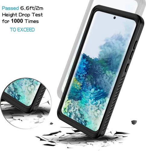 Vista 5 de Lanhiem Funda para Samsung Galaxy S20 (No para Plus o Ultra), IP68 Impermeable a Prueba de Polvo con Protector de Pantalla Integrado, Funda