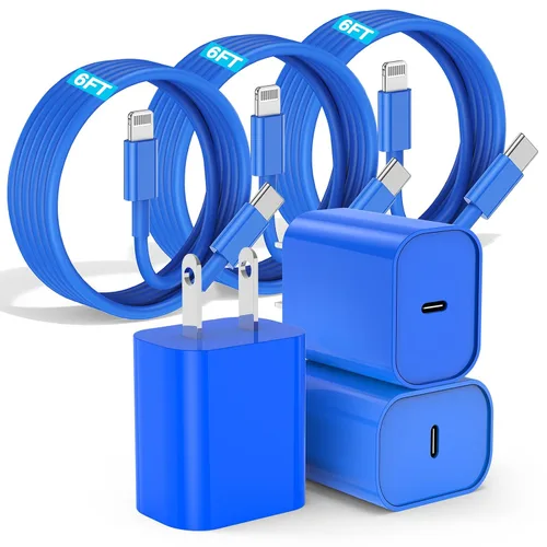 Vista 17 de Cargador rápido para iPhone, cable Lightning de carga rápida de 10 pies, para iPhone 14, 13, 12 Pro Max, cargador de carga rápida con bloque