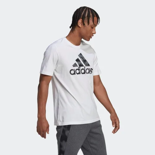 Vista 4 de adidas Essentials - Camiseta con estampado de camuflaje para hombre, Medium Grey Heather-grey Four